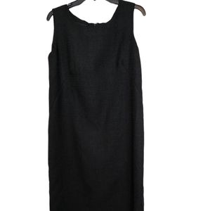 Leslie Fay sleeveless sheath basic black dress SZ 10
